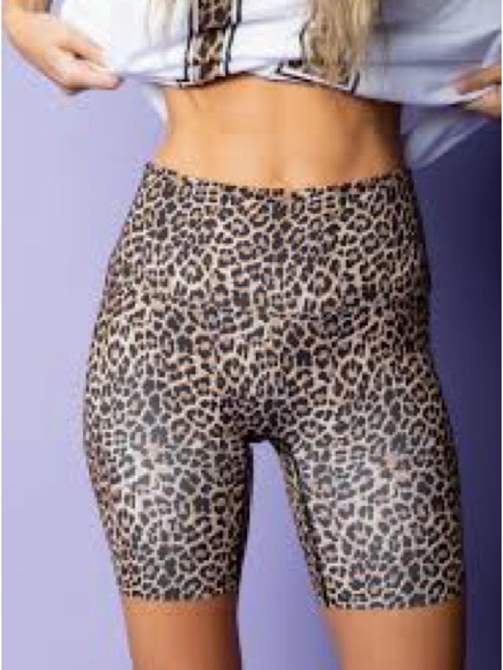 NWT WKND Chasers Leopard Biker Shorr - SZ 1X